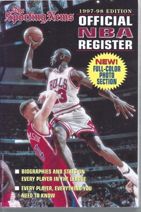Item #136502 Official NBA Register, 1997-98 Edition. Mark Bonavita, Mark Broussard, Sean Stewart