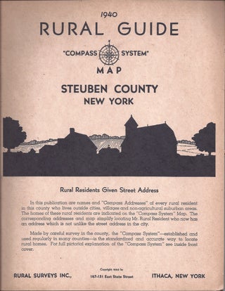 Item #183714 1940 Rural Register "Compass System" Map Steuben County New York. Compass System Map