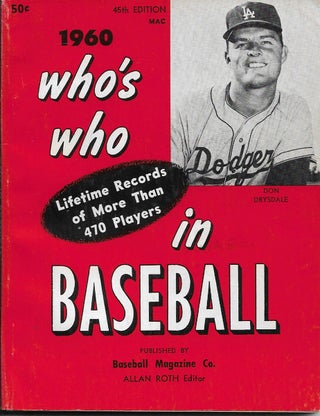 Item #207354 Who's Who In Baseball 1960. Allan Roth