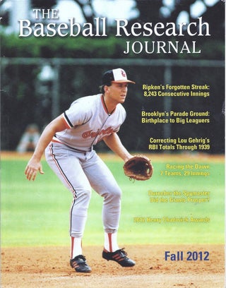 Item #227170 The Baseball Research Journal, Fall 2012 Volume 41, Number 2. Society For American...
