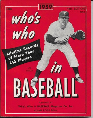 Item #278518 Who's Who In Baseball 1959. Allan Roth