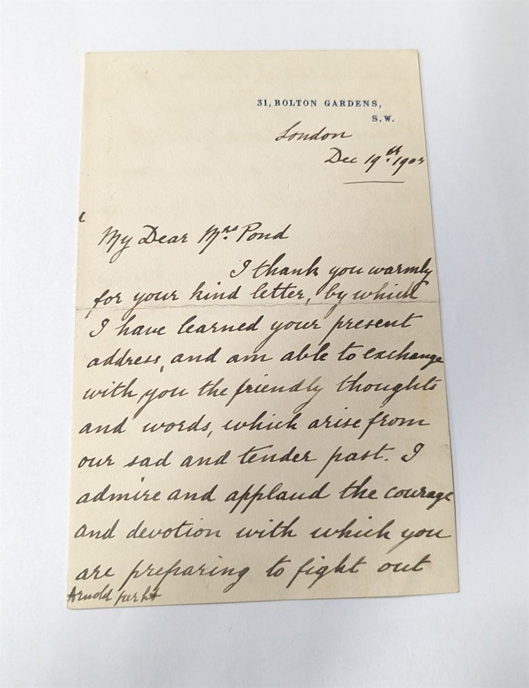 Item #340902 Handwritten Signed Letter. Edwin Arnold.