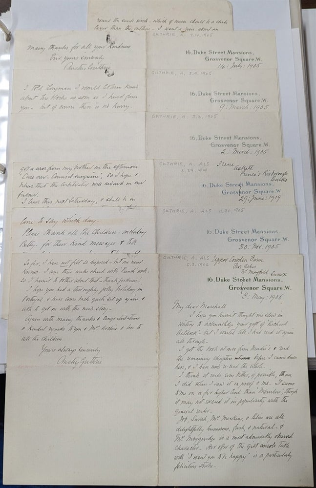Item #341025 Six Handwritten Signed Letters. F. Anstey, Thomas Anstey Guthrie.