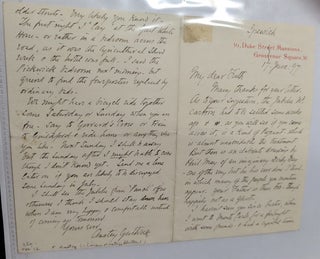 Item #341026 Handwritten Signed Letter. F. Anstey, Thomas Anstey Guthrie