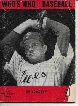 Item #342613 Who's Who In Baseball 1951 ( Jim Konstanty Cover ). Allan Roth