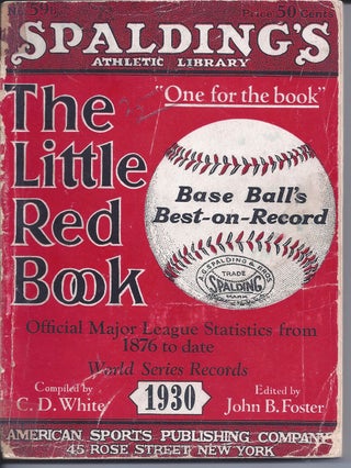 Item #353006 The Little Red Book "One For The Book" ( 1930 ) Official Major League Statistics...