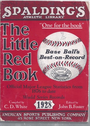 Item #353008 The Little Red Book "One For The Book" ( 1928 ) Official Major League Statistics...