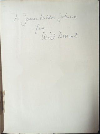 The Story Of Philosophy The Lives And Opinions Of The Greater Philosophers [ Inscribed By The Author]