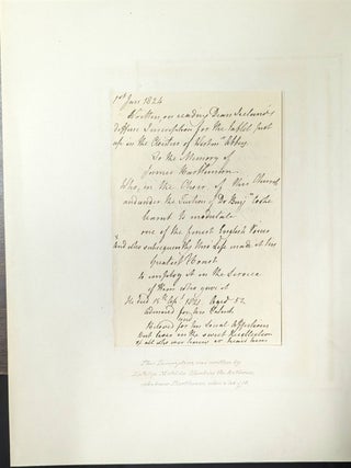 Item #356751 Handwritten Insciption By Laetitia-matilda Hawkins Copying The Text Of A Tablet...