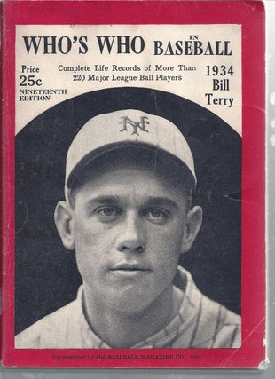 Item #358672 Who's Who In Baseball 1934 ( Bill Terry Cover ). Baseball Magazine